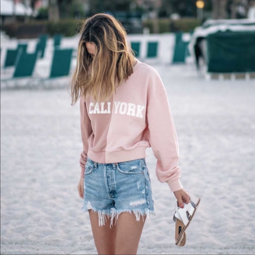 BNWT Cynthia Rowley Cali York cropped sweatshirt M/L
